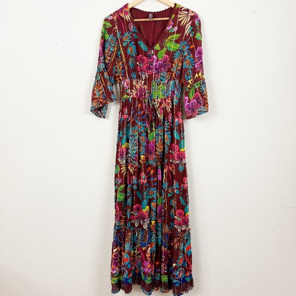 Me 2 Magic Floral Boho Maxi Dress Size Small - Picture 1 of 6